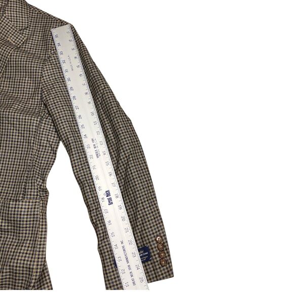 J Crew Ludlow Blazer Mens 42R Tan Check Wool Blend Tailored Sport Coat Jacket - Picture 10 of 16